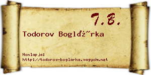 Todorov Boglárka névjegykártya